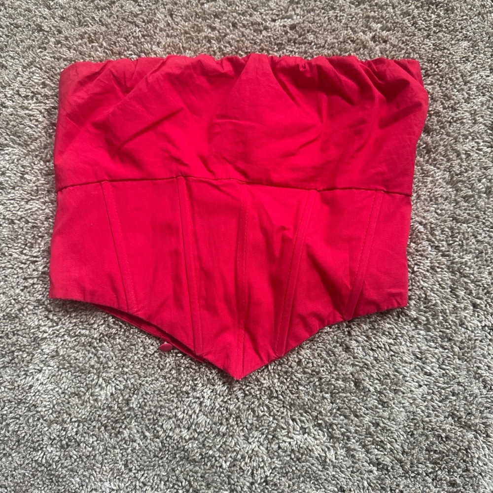 Princess Polly pinky red corset top
